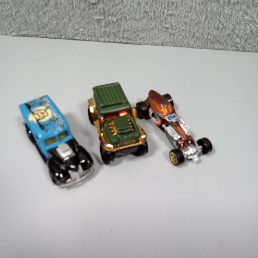 Hot Wheels Diecast Car Lot 3pc 40 Ford‎ Woodie Black Widow Green Off-Road Truck